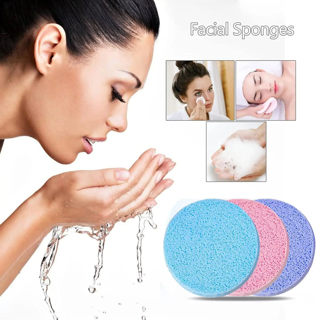 10/50/100pc compressed facial cleansing pads portable facial sponges makeup remover disposable powder puffs travel business trip Oasis Select