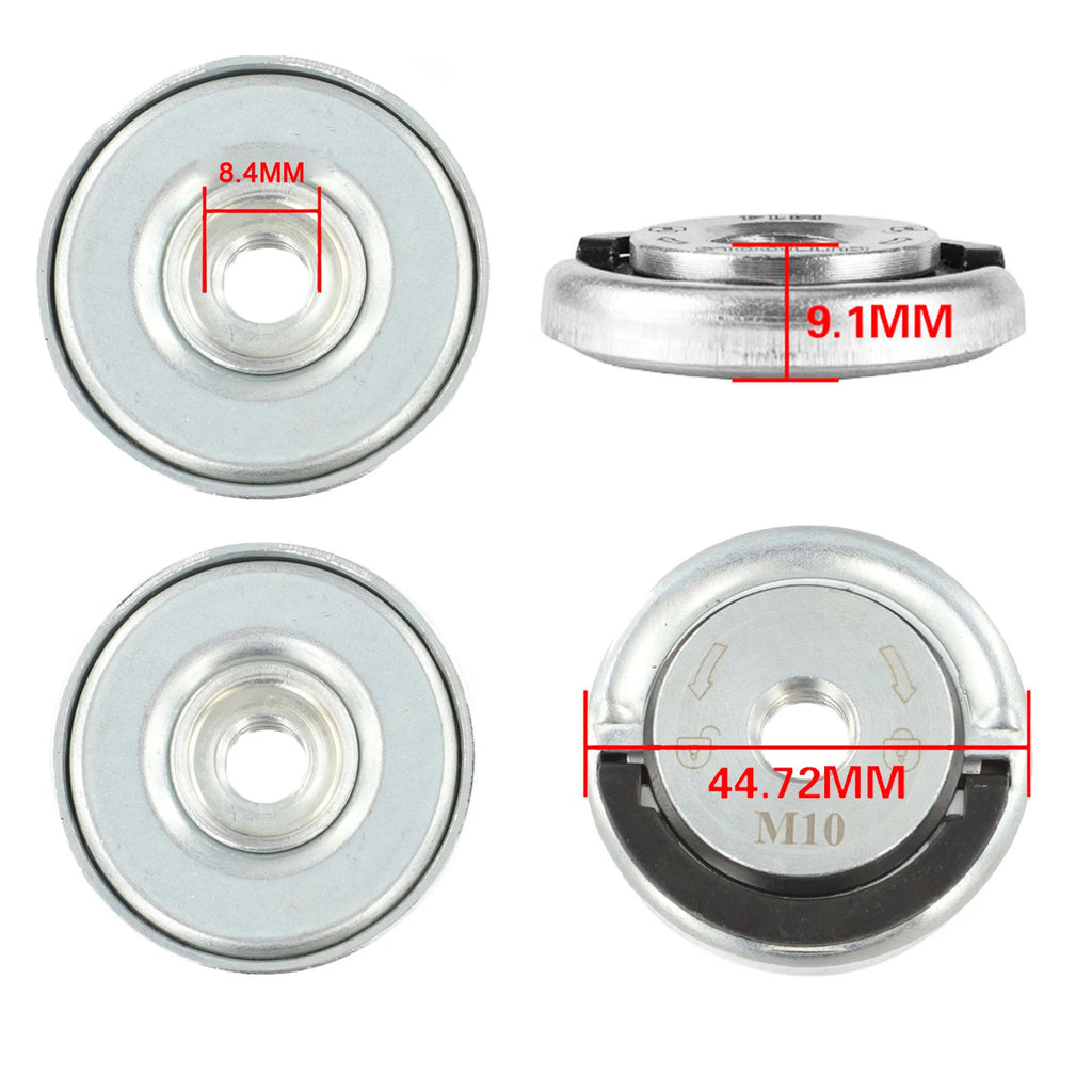 M10 Thread Angle Grinder Quick Release Self-Locking Grinder Pressing Plate Flange Nut Power Chuck Tools Part Oasis Select
