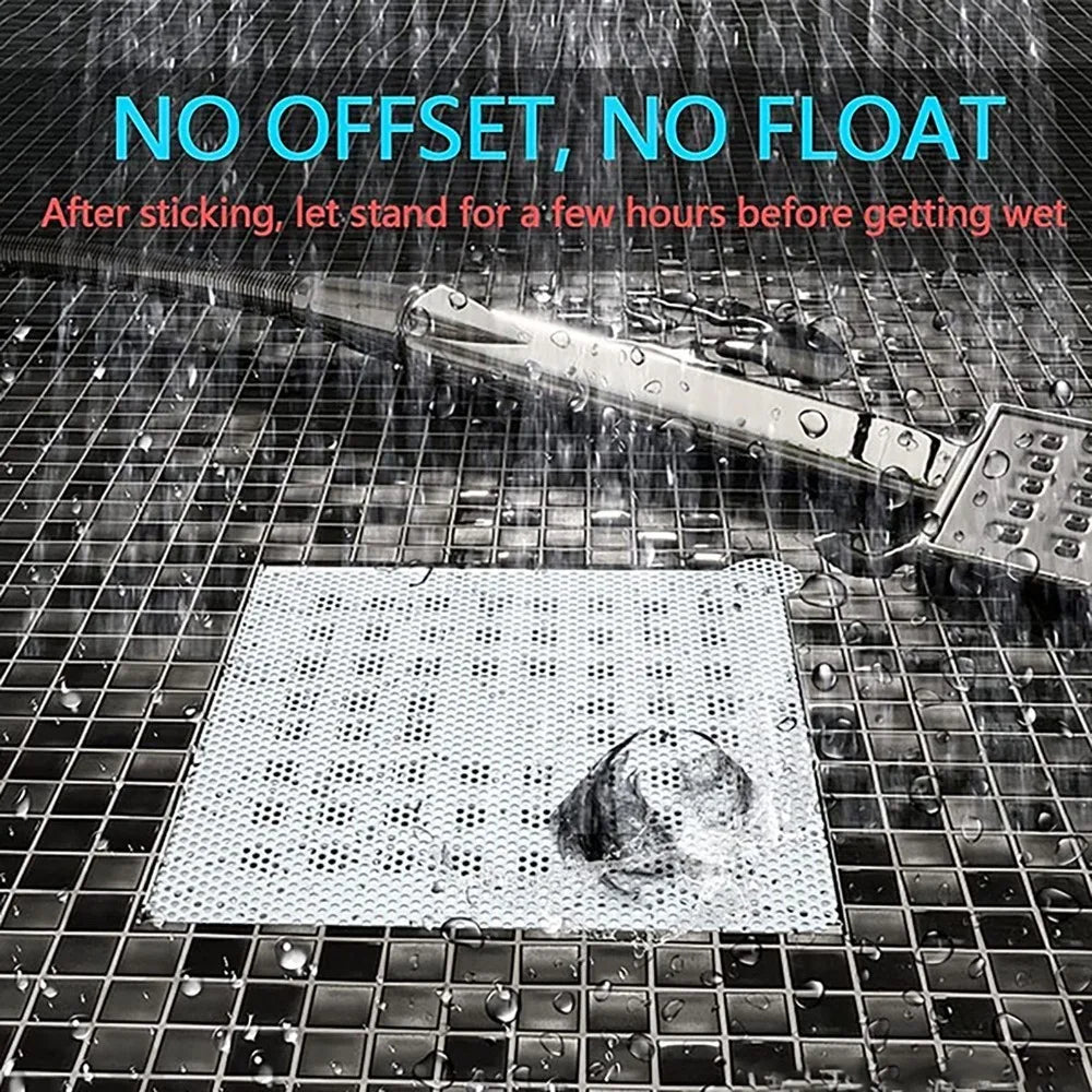 12pcs Mesh Floor Drain Sticker Waterproof Anti-Clogging Drain Hair Catcher Removable Floor Drain Patch Bathroom Oasis Select