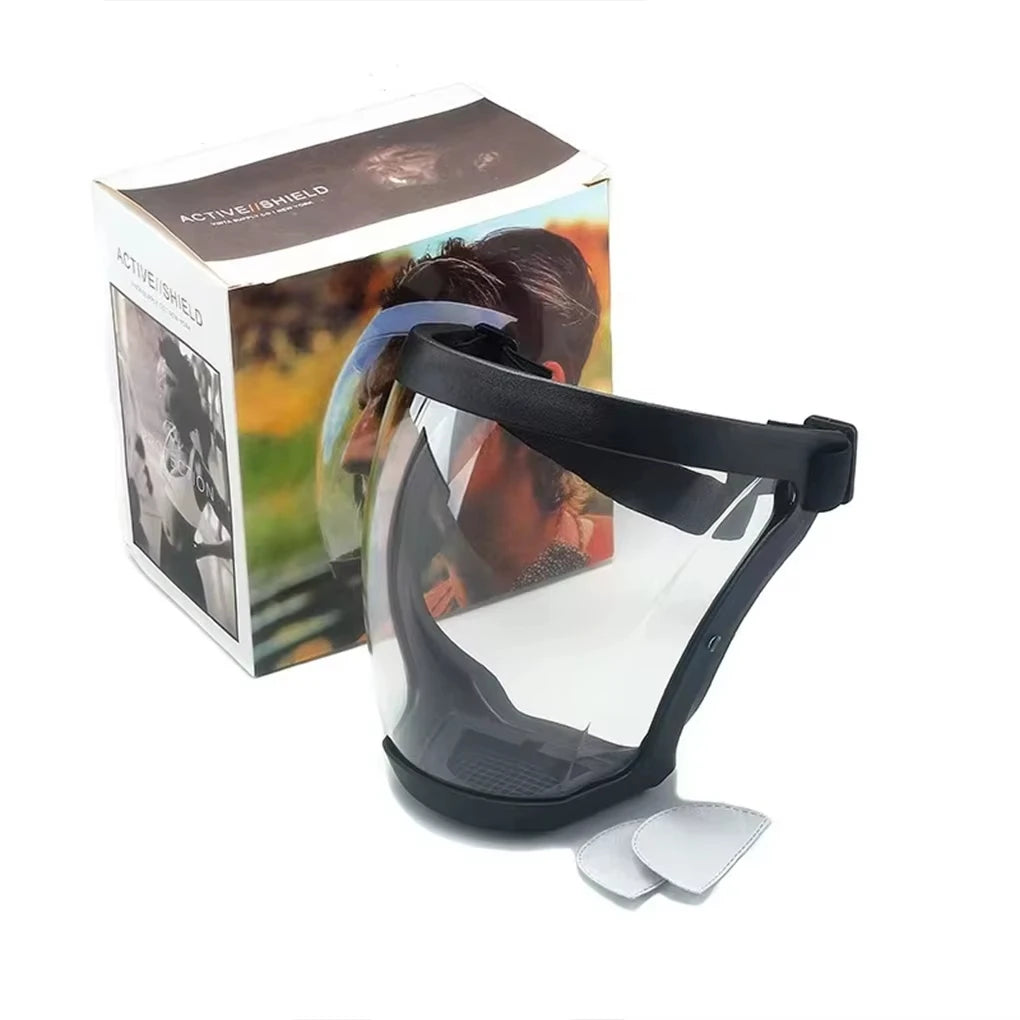 Full-Face Transparent Protection Mask with Adjustable Buckle - Reusable and Heat-Resistant Facial Shield for Safety in Work, Out Oasis Select