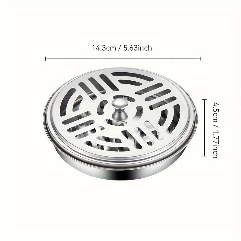 Stainless Steel Fireproof Mosquito Coil Tray - Heat-Resistant And Safe Design - Ideal For Homes, Offices, And Apartments. Oasis Select