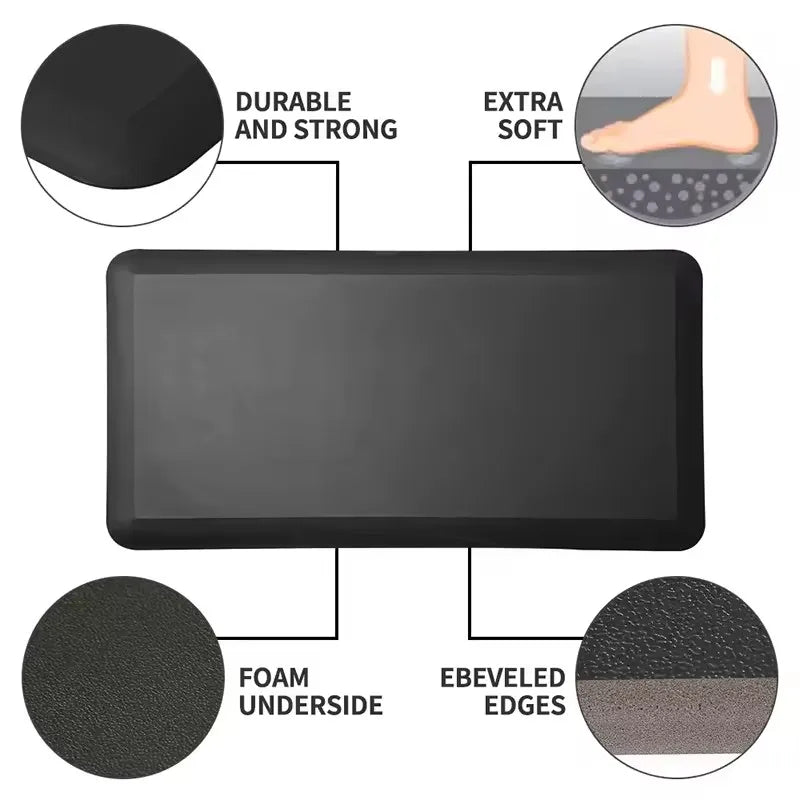 New Anti-Fatigue Standing Mat, Kitchen Mat with PVC Waterproofing, Non-Slip Kitchen Rug for Standing Desk, Kitchen, Office Oasis Select