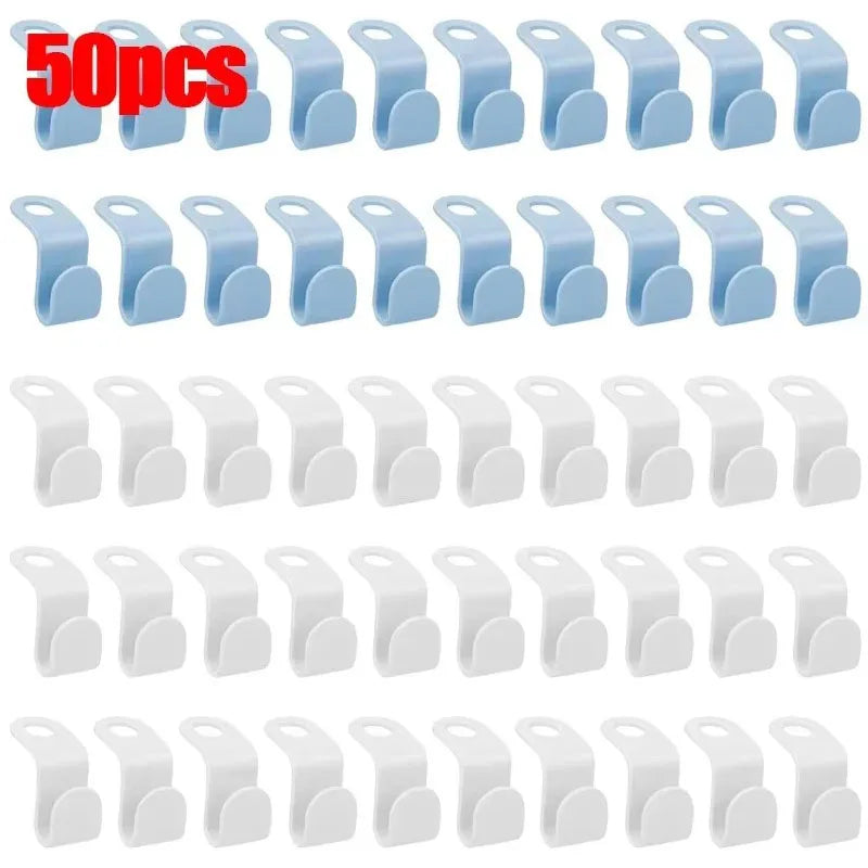 10- Multi Functional Wardrobe Hanger Hook Hat Plastic Stacking