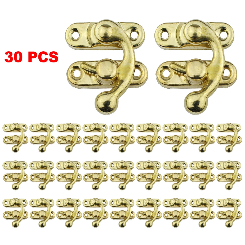 30-Pack Toggle Hasp Latch Clasps for Wooden Boxes – Gold, Bronze Box Hasp Latches Oasis Select Gold