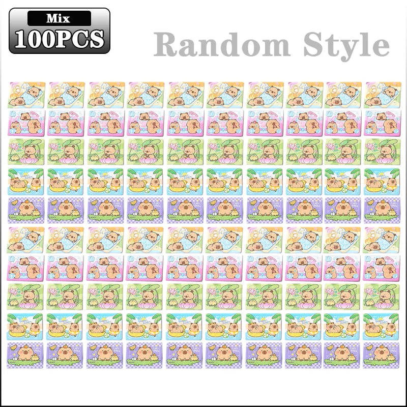 5-100PCS Cartoon Animal Capybara Paper Jigsaw Puzzles Educational Toy for Kids Birthday Party Favors School Prizes Oasis Select 100PCS