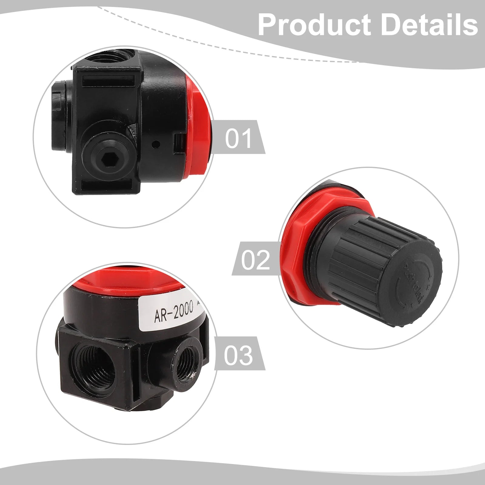AR2000 Air Compressor Pressure Gauge Compressor Relief Regulator Regulating Valve G1/4'' Pressure Regulator Valve Gauge Fitting Oasis Select