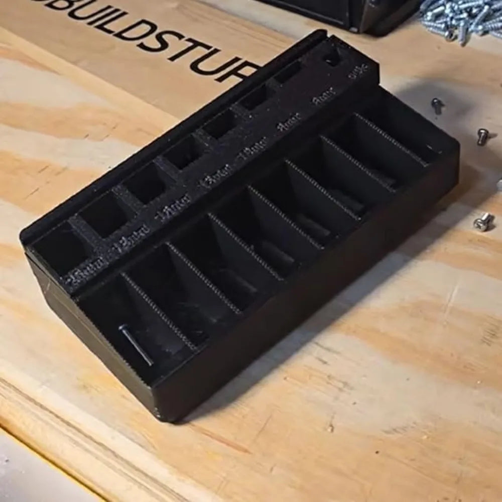 New With 7 Measuring Slots M3 Bolt Sorter Portable Practical Screw Toolbox Organizer Screw Length Sorter Tray Nails Oasis Select Black