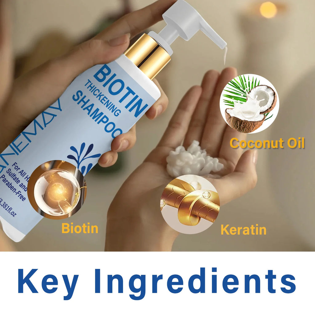 Biotin Shampoo 100ml – Volumizing, Deep Cleanse, Preservative-Free