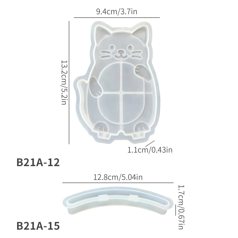 Cartoon Animal Photo Frame Silicone Mold DIY Cat Dog Dinosaur Picture Frame Resin Mould For Home Decoration Desktop Ornament Oasis Select Cat