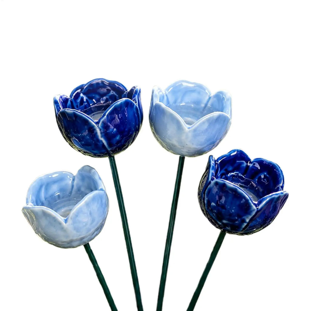 4Pcs Flower Shaped Bee Watering Station Metal Flower Garden Stake Bird Bath Butterfly Water Feeder Garden Bird Bath Bowls