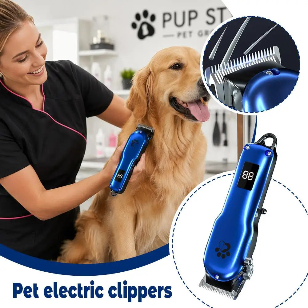 Cordless Electric Pet Clipper – Low Noise, LED, USB Rechargeable Pet Hair Clipper Oasis Select