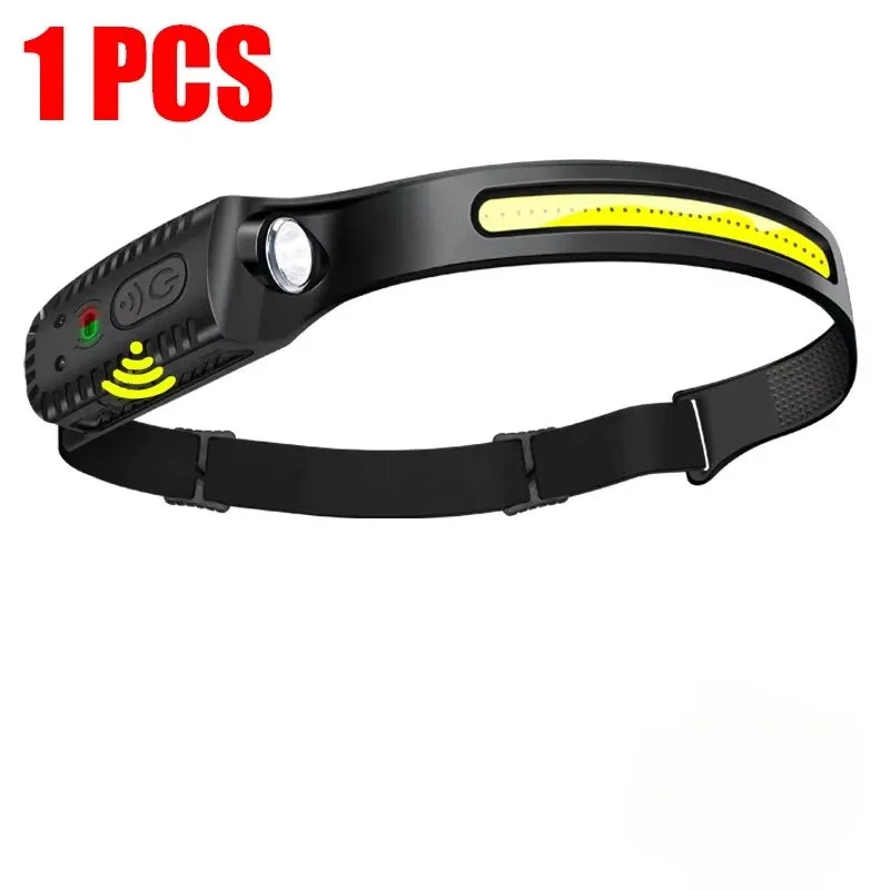 KDULIT XPE+COB LED Headlamp | USB Rechargeable, Motion Sensor