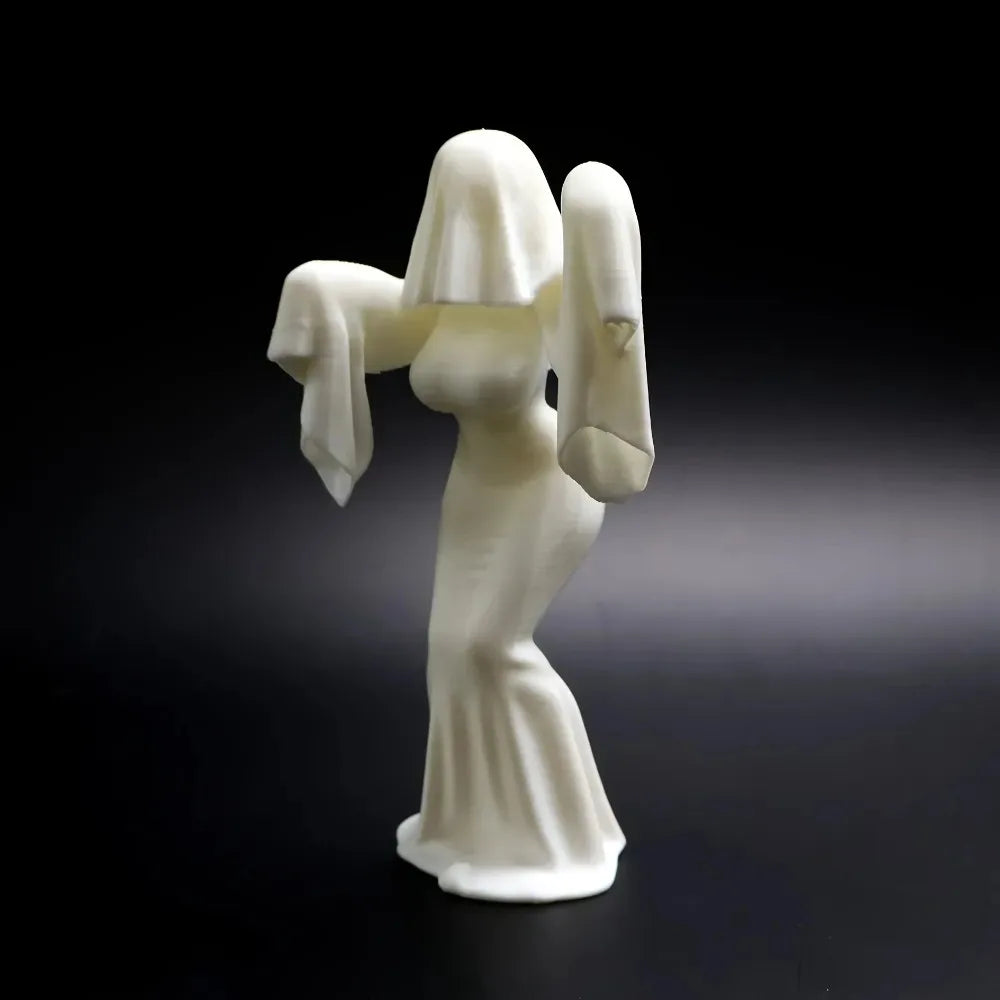 3D Printed Female Ghost Figurine Spooky Creative Ornament Unique Art Decor Personalized Home Space Decoration Craft Gift Oasis Select