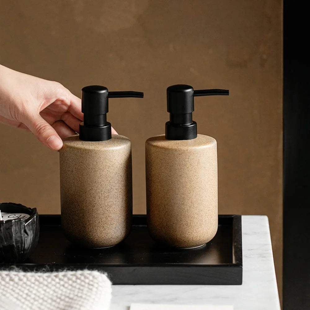 Minimalist Matte Ceramic Soap Dispenser Refillable Press Pump Bottle Bathroom Kitchen Lotion Shampoo Dispenser 350ML Gift Oasis Select
