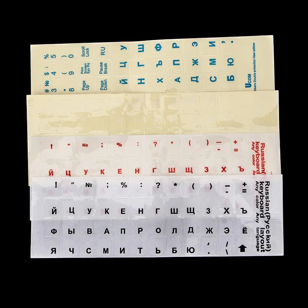 1Pc Russian Transparent Keyboard Stickers Russia Layout Alphabet Black White Label Letters for Notebook Computer PC Laptop Oasis Select