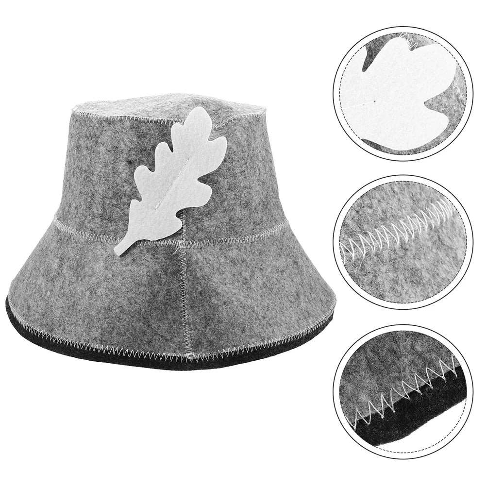 Soft Felt Sauna Cap Felt Bath Hat Water Absorbent Insulation Sauna Bucket Hat Multipurpose Shower Cap For Men Women Oasis Select