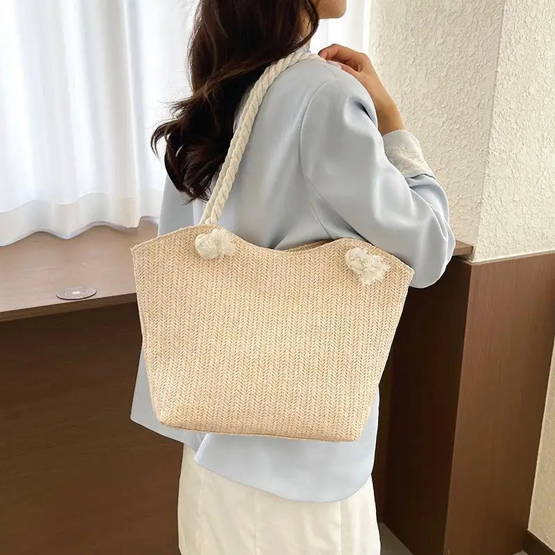 Personalized Leisure Commuter Tote Bag Summer Fashion Simple Shoulder Bag Trend Large Capacity Handbag Oasis Select