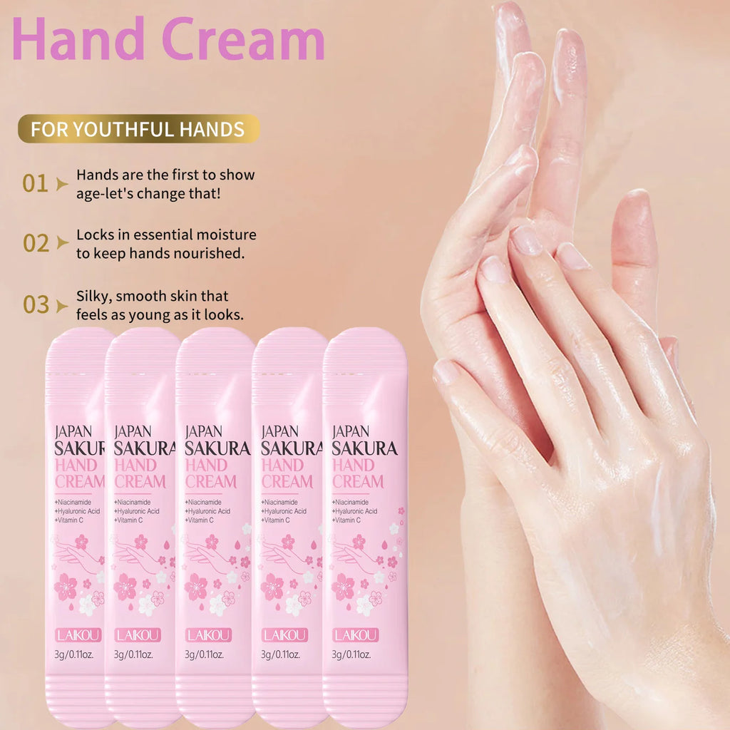 LAIKOU Cherry Blossom Hand Cream Moisturizing Nourishing Brightening Hydrating Hand lotion Creams Intensive Repair Hand Balm Oasis Select