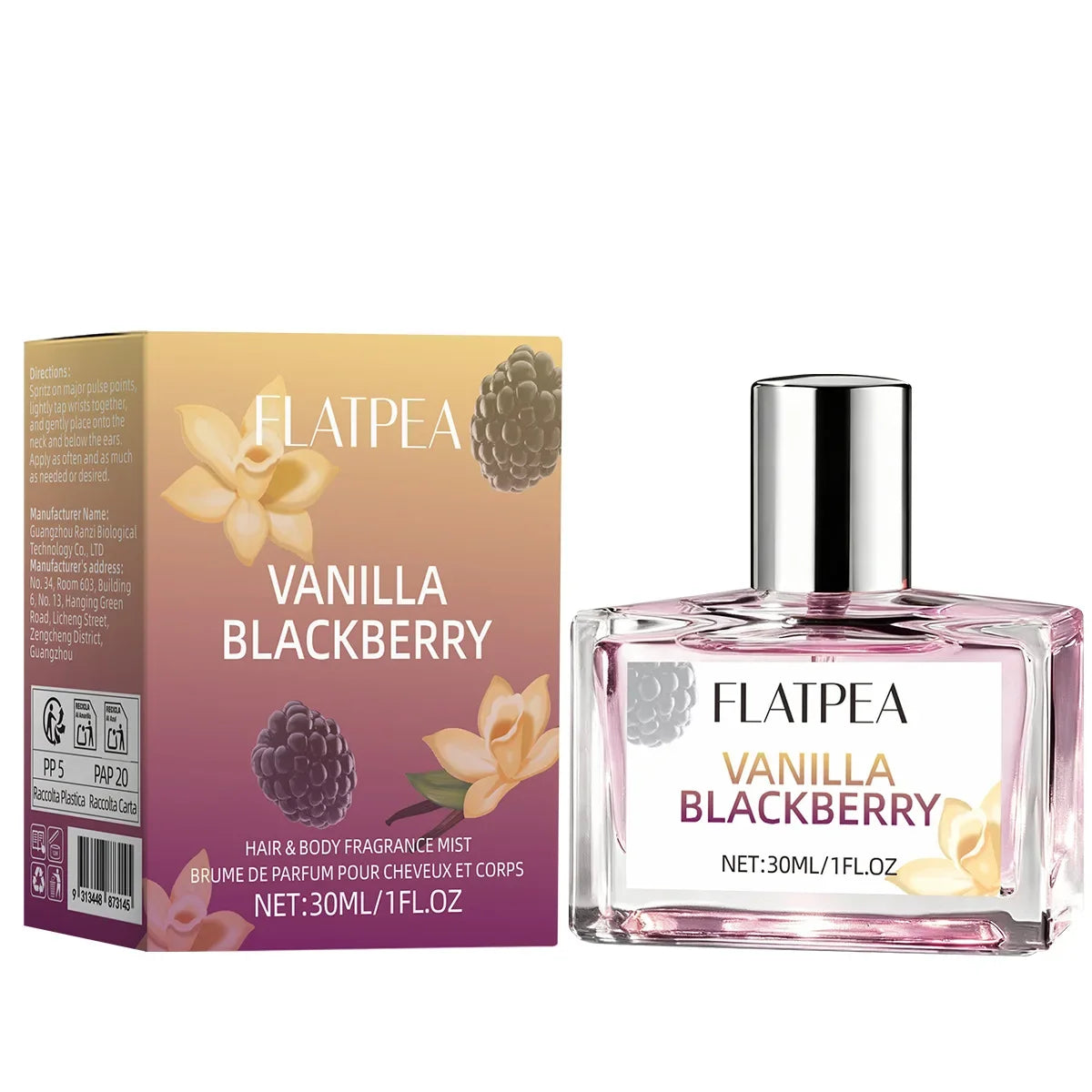 Premium Blackberry Perfume Natural Berry Fresh Vanilla Fragrance Sweet Fruity Scent Long-lasting Body Fragrance Mist For Women Oasis Select Berry Vanilla 30ml