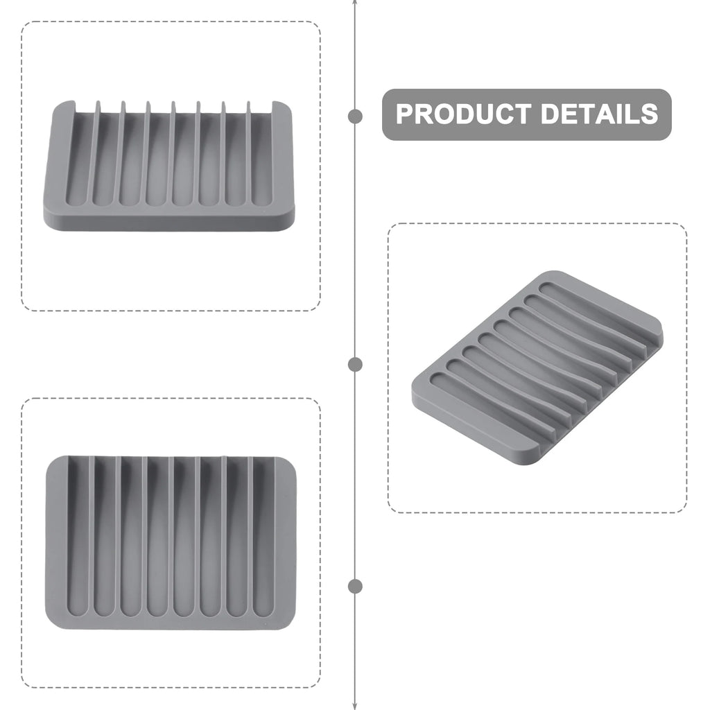 1/2pcs Silicone Self Draining Soap Dishes Kitchen Sink Soap Dish Sponge Tray Soap Holder Countertop Soap Dispenser Oasis Select