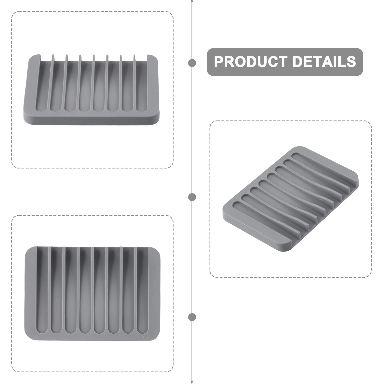 1/2pcs Silicone Self Draining Soap Dishes Kitchen Sink Soap Dish Sponge Tray Soap Holder Countertop Soap Dispenser Oasis Select