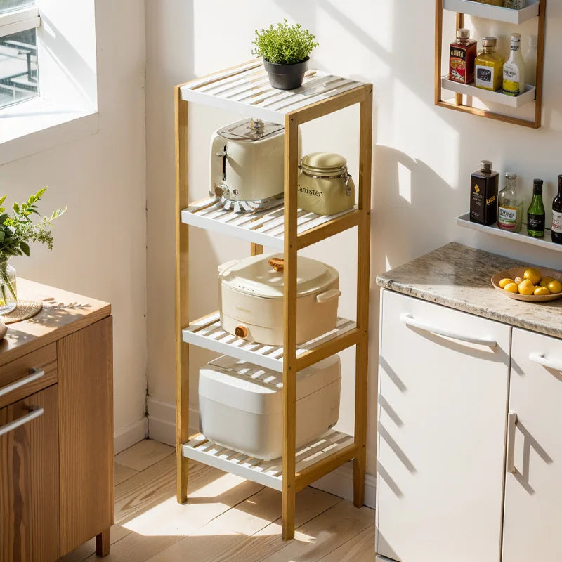 Bedroom shelf wooden frame multi-layer living room floor bathroom storage kitchen storage rack Nanzhu simple succulent frame Oasis Select