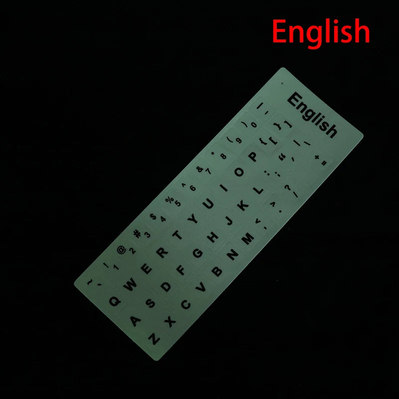 Luminous Keyboard Film Spanish,Russian,Arabic,French,English Etc Language Fluorescent Keyboard Letter Protective Stickers Oasis Select C