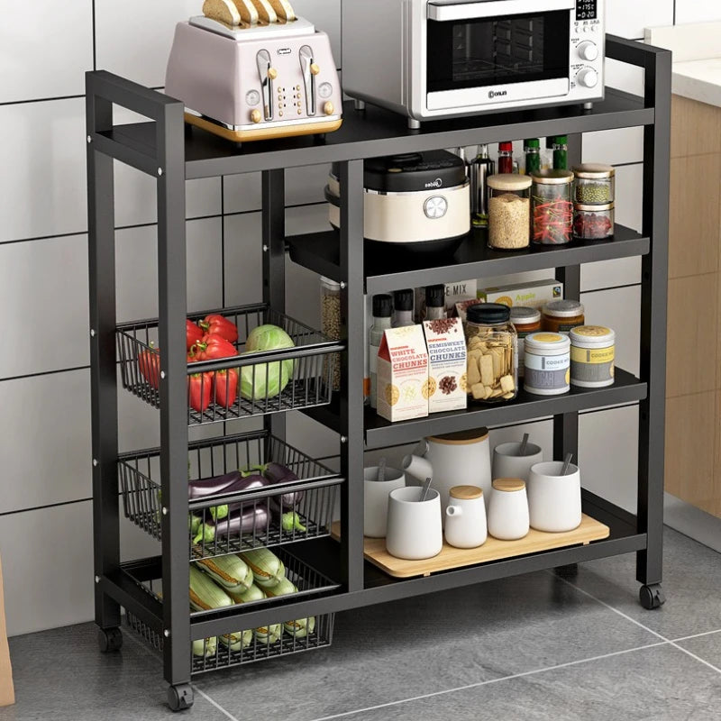 Kitchen storage rack Floor-to-ceiling multi-layer household fruit and vegetable basket storage rack Multifunctional storage rack Oasis Select