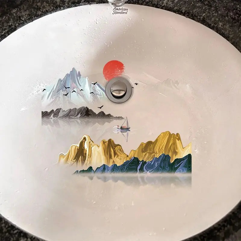 Toilet toilet sink tile stickers Waterproof wallpaper self-adhesive decorative painting shade refurbished stickers Oasis Select D