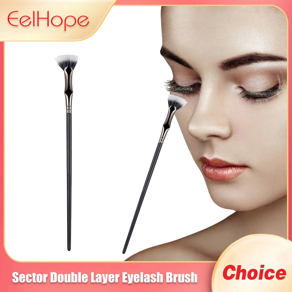 Eelhope Double Layer Fan Eyelash Brush | Eye Makeup Tool