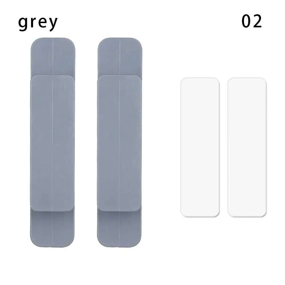 2Pcs Window Cabinet Drawer Organizer Wardrobe Handle Self-adhesive Door Handle Paste Open Sliding Door Knob Auxiliary Device Oasis Select grey-2