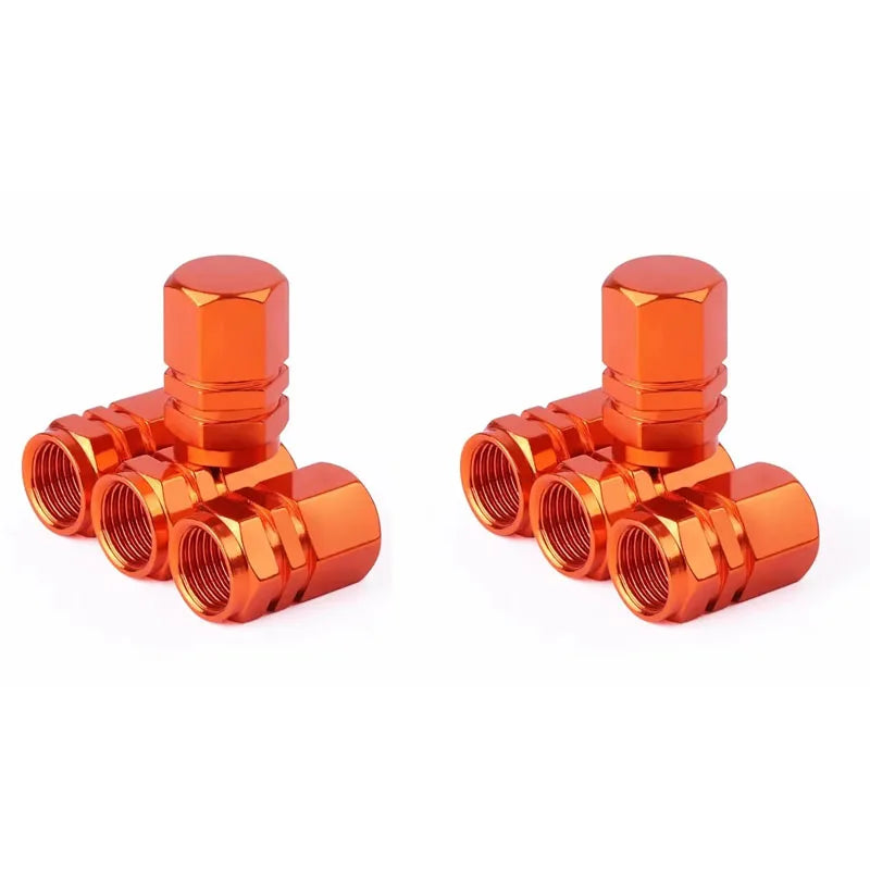 4/8Pcs Universal Premium Aluminum Car Tyre Air Valve Caps Bicycle Tire Valve Cap Car Wheel Styling Red Black Blue Silver Gold Oasis Select orange 8pcs
