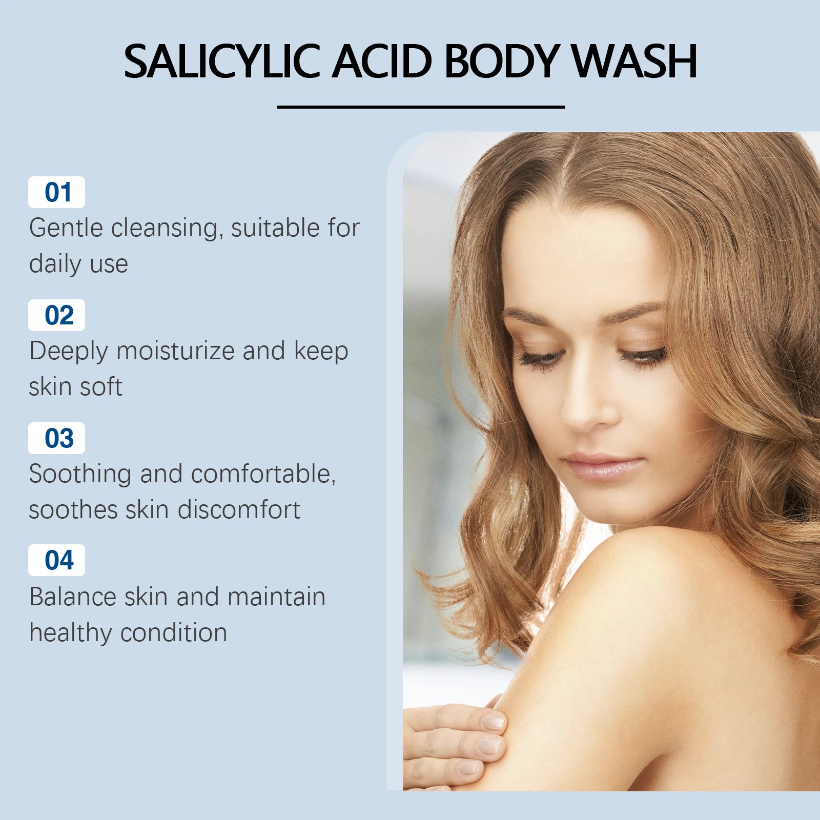 Salicylic Acid Body Wash Deep Cleaning Acne Brightening Exfoliator Nourish Shrink Pores Bath Shower Gel Repair Chicken Skin Care Oasis Select