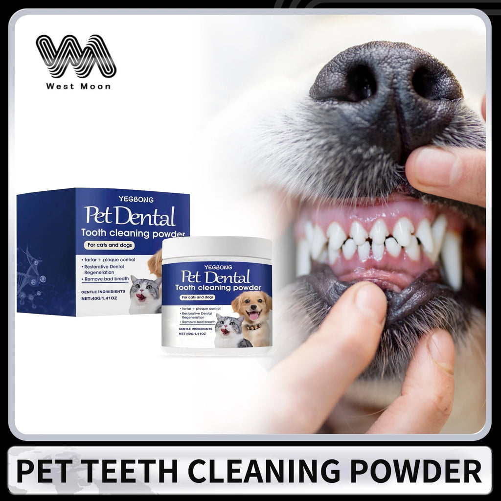 Pet Teeth Cleaning Powder for Dog and Cat Teeth Cleansing Remove Tartar Odor Reduce Bad Breath Keep Fresh Pet Dental Care 40g Oasis Select Default Title