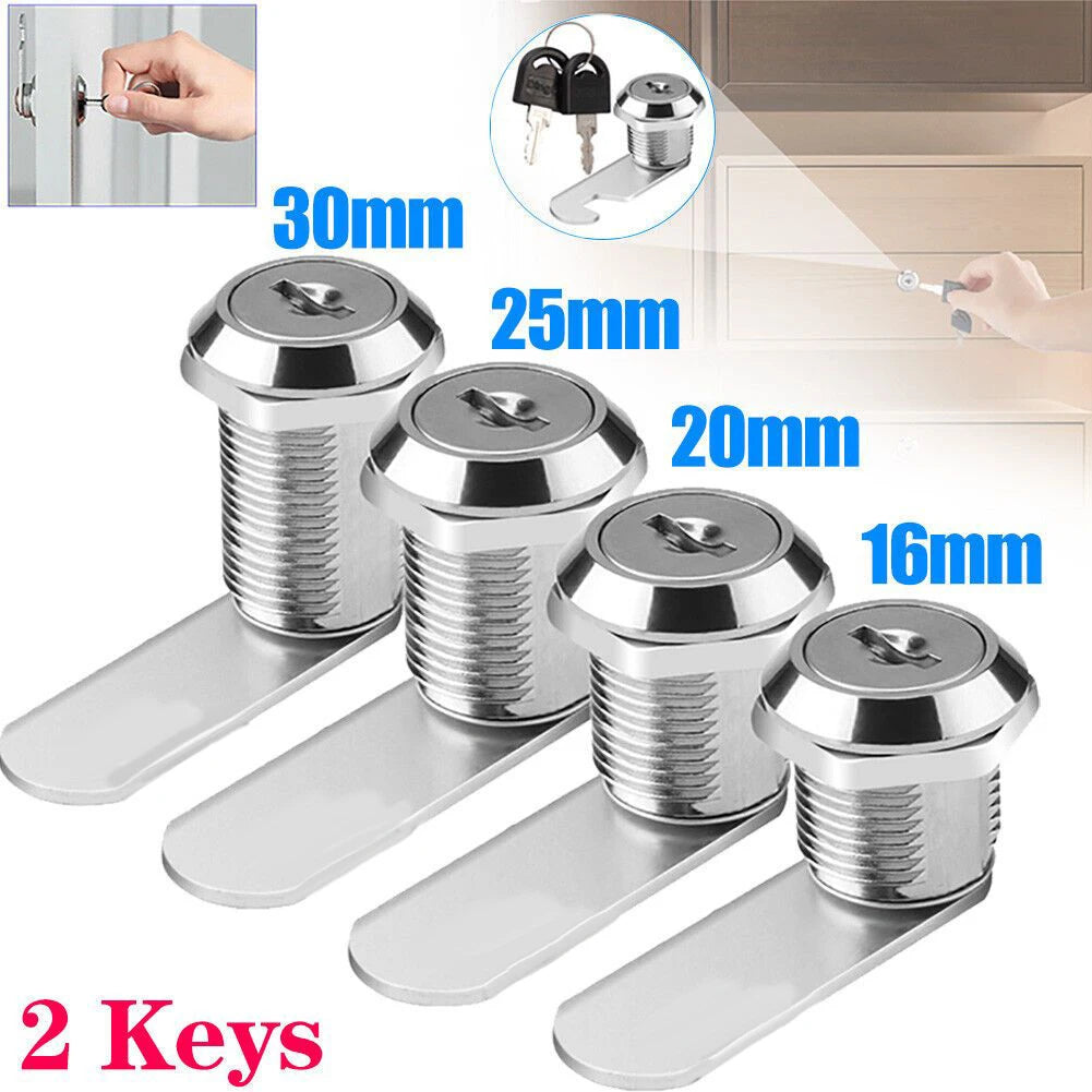 Drawer Cabinet Lock Mail Box Locker Cam Lock Cupboard Door Tongue Lock With 2 Key Furniture Hardware Oasis Select