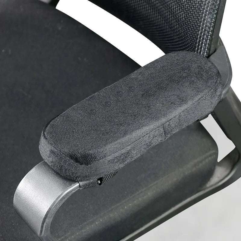 2pcs Office Chair Armrest Cushions - Ergonomic Elbow Pillows with Breathable Perforated Design, Adjustable Straps & Soft Padding Oasis Select