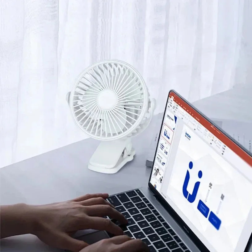 Portable Mini 360°Flip USB Rechargeable Table Fan Clip-on Type Desk Fan Hanging Clip Fan Night Light Air Cooler Outdoor Oasis Select