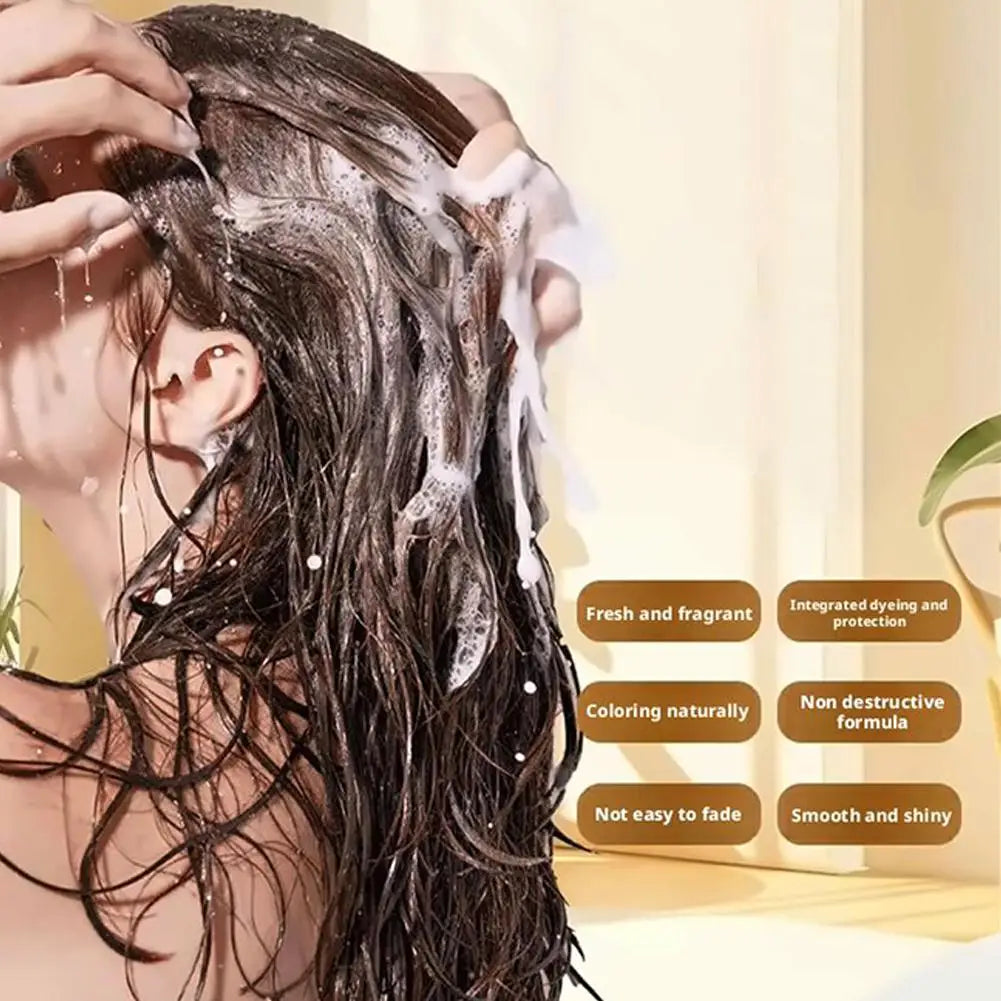 210ml Nourishing Plant-Based Hair Color Shampoo, Single Agent Floral Fragrance Hair Dye, Long Lasting Natural Hair Dye Shampoo Oasis Select