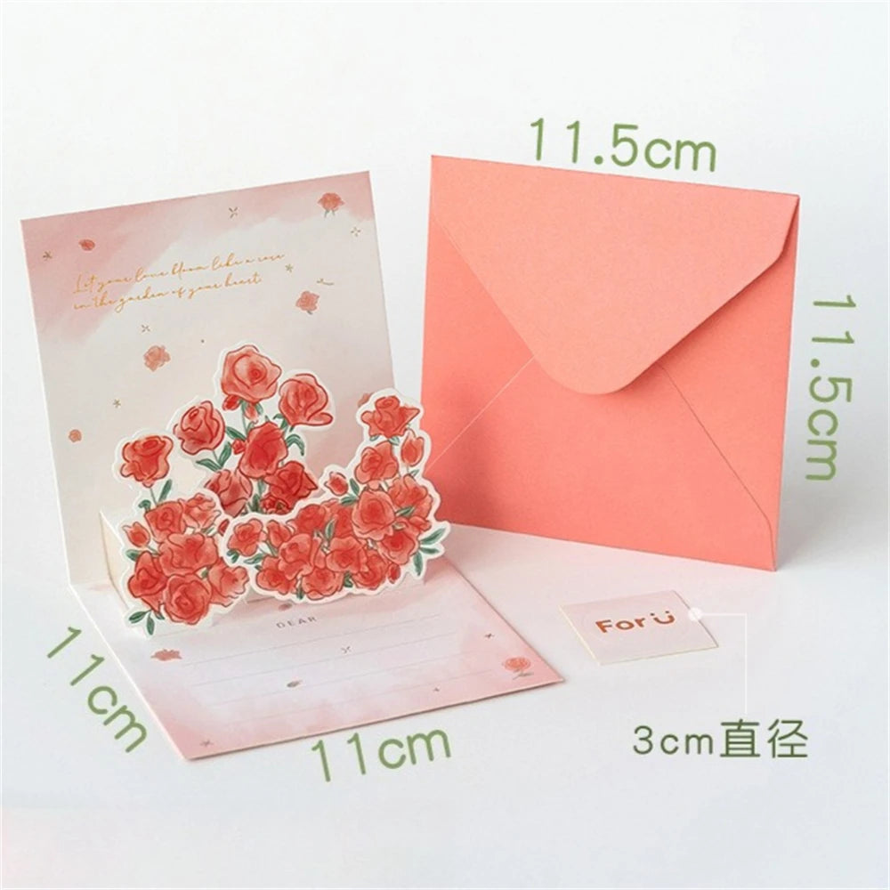 Creative Festival 3D 3D Flower Greeting Card Fresh Birthday Wishes Grateful Folding Card For Teachers Lover Mother Friends Oasis Select A
