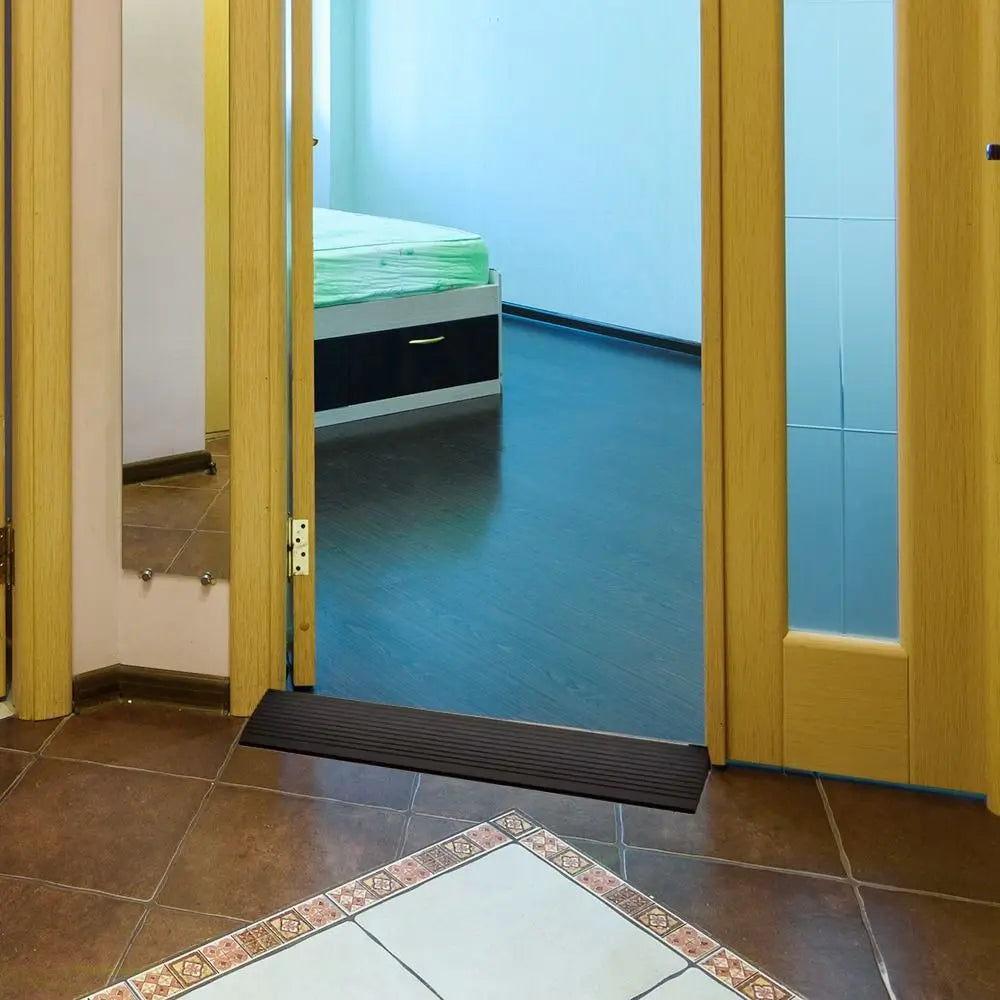 Self-Adhesive Ramp Mat 90x5cm Non-Slip Floor Transition Strip Multi-Purpose Easy Install Door Threshold Ramp Home Oasis Select