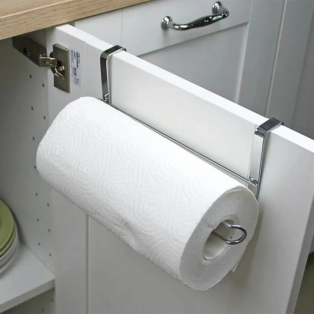 No-Drill Metal Toilet Paper Holder & Towel Hanger Rack