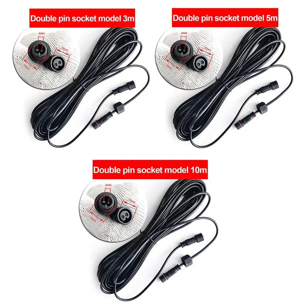 2 Pin Plug Solar Cable Extension 3M/5M/10M Waterproof Power Connection Wire Street Light Extension Cord Oasis Select