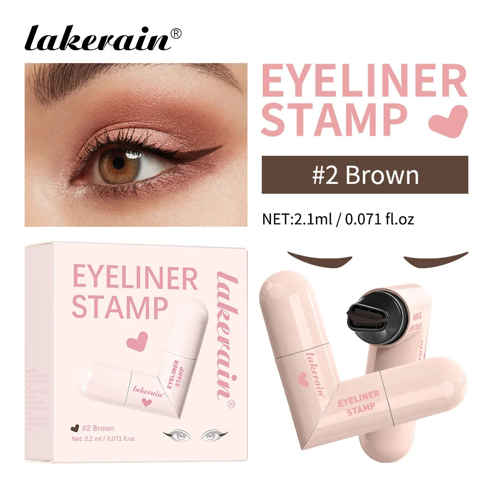 Lakerain Waterproof Eyeliner Stamp – Smudge-Proof Gel Eyeliner Stamp Oasis Select brown