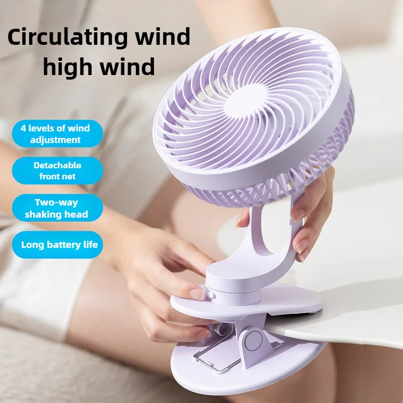 URGGU 4-Speed USB Clip Fan – Desk, Wall & Dorm Circulation Fan