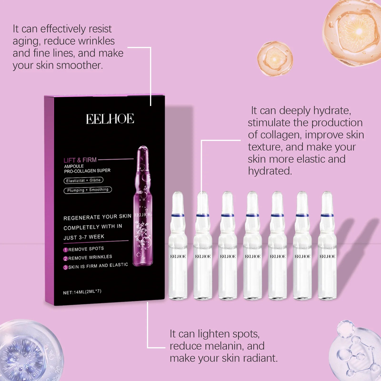 EELHOE Collagen Lifting Serum – Anti-Wrinkle Ceramide Ampoule Collagen Face Serum Oasis Select