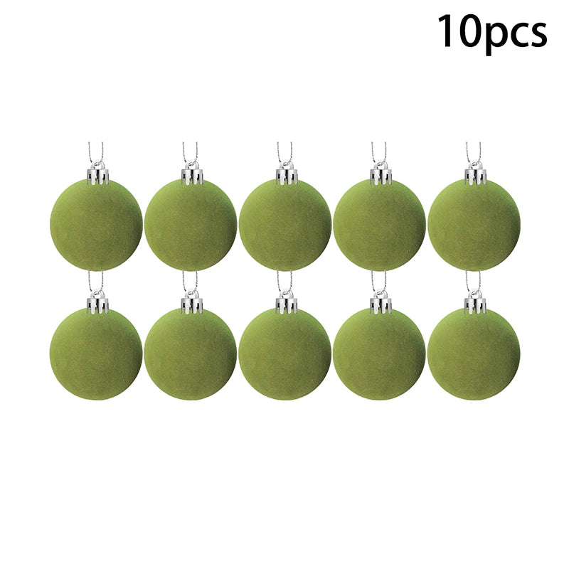 Velvet Christmas Ball Ornaments Red & White Xmas Tree Decor