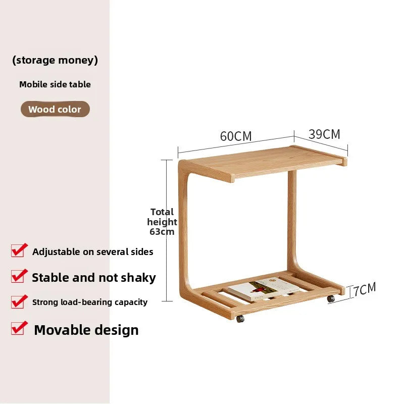 Multi-functional Coffee table removable sofa side small coffee table household living room side table Oasis Select Log color 60B