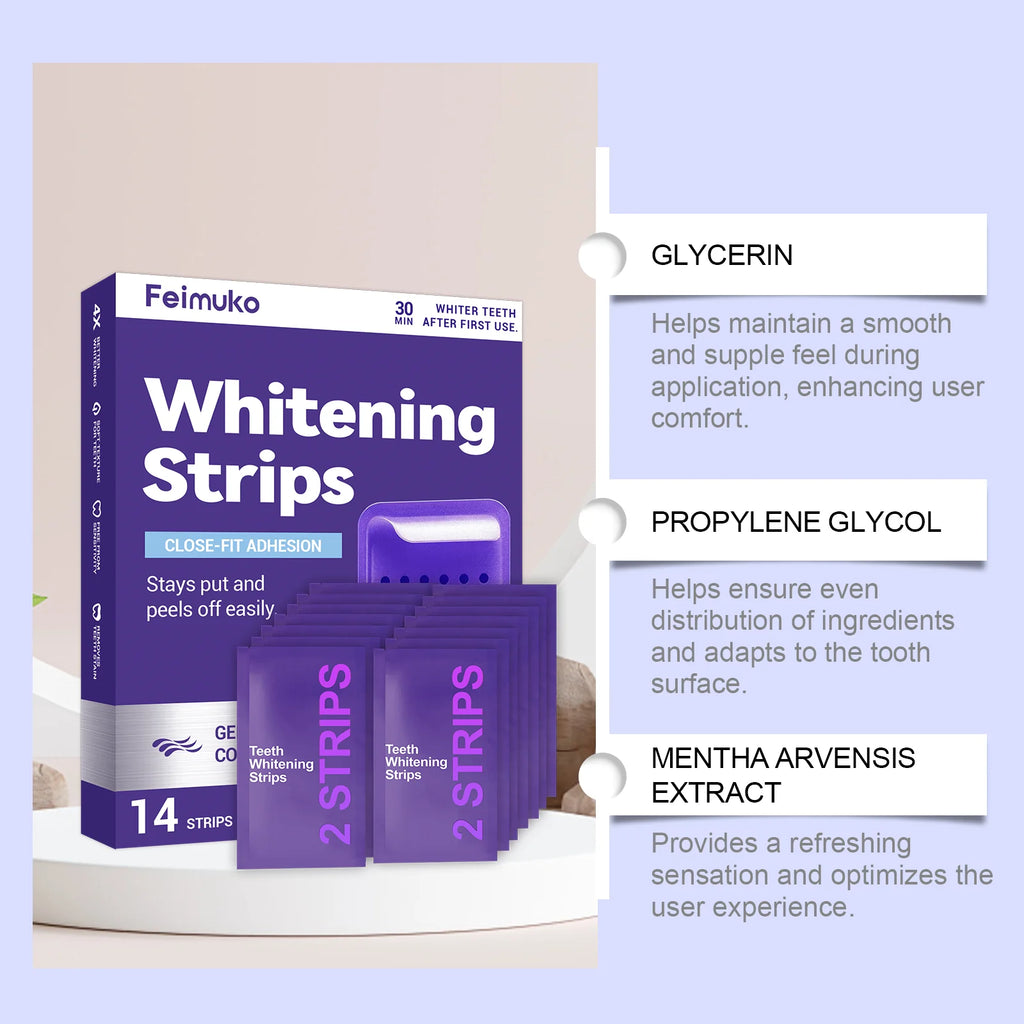 Purple Teeth Whitening Strips Oral Cleaning Removal Gel Improve Dental Yellowing Oral Care, for Lasting Bright Smile Oasis Select