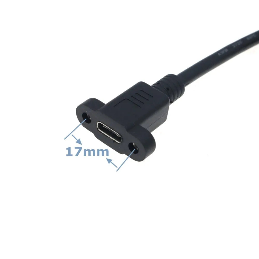 Panel Mount USB3.1 With Screw Hole USB-C Extension Line Lock Connector Cable USB-C Male To Female Cable Type C Extension Cable Oasis Select