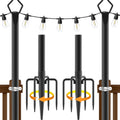 2-Pack Adjustable Outdoor String Light Poles – Heavy Duty Iron